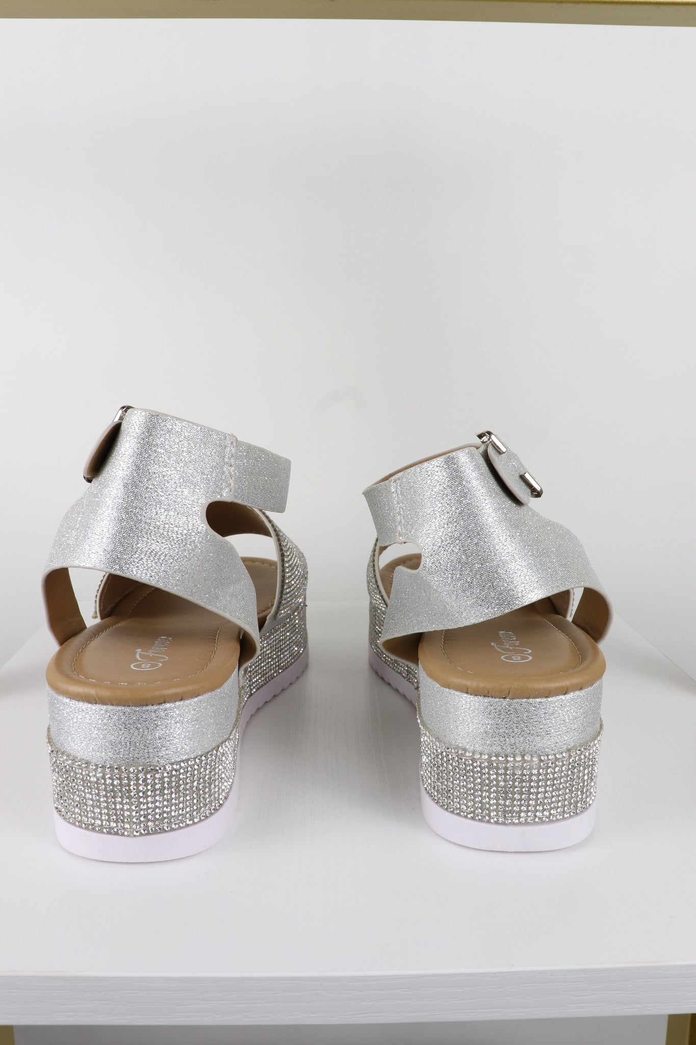Silver Rhinestone Platforms