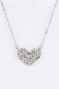 Crystal Heart Pendant Necklace Set