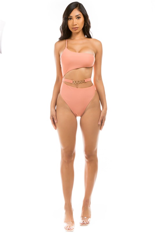 CHIC BELT ONE-PIECE SWIMSUIT