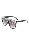 ROUND OVERSIZED RHINESTONE CLEAR SUNGLASSES