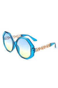 ROUND GEOMETRIC OVERSIZED SUNGLASSES