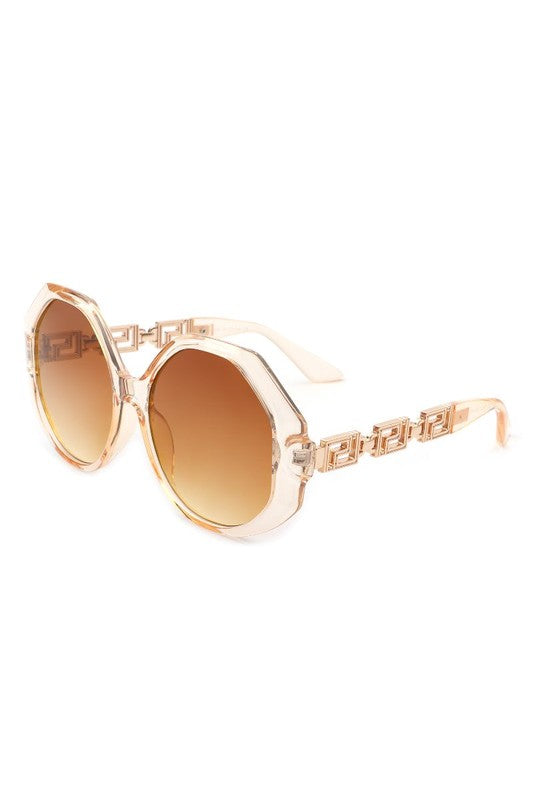 ROUND GEOMETRIC OVERSIZED SUNGLASSES