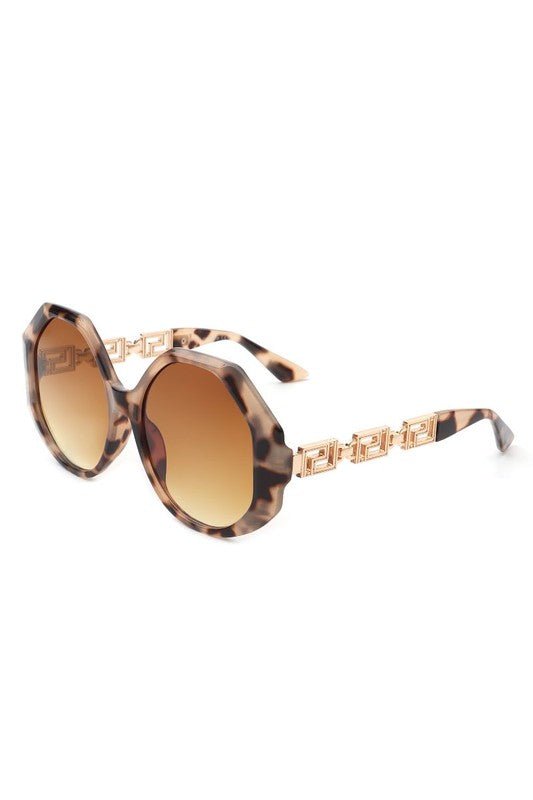 ROUND GEOMETRIC OVERSIZED SUNGLASSES