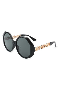 ROUND GEOMETRIC OVERSIZED SUNGLASSES