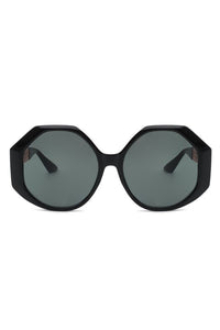 ROUND GEOMETRIC OVERSIZED SUNGLASSES