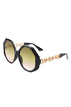 ROUND GEOMETRIC OVERSIZED SUNGLASSES