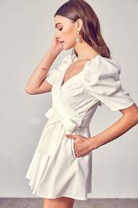 Wrap Front Side Tie Romper