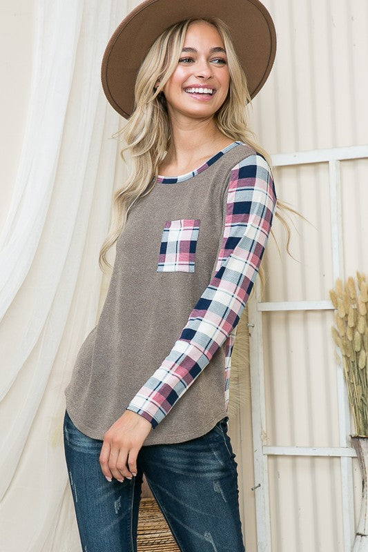 Plaid Print Pullover Shirt