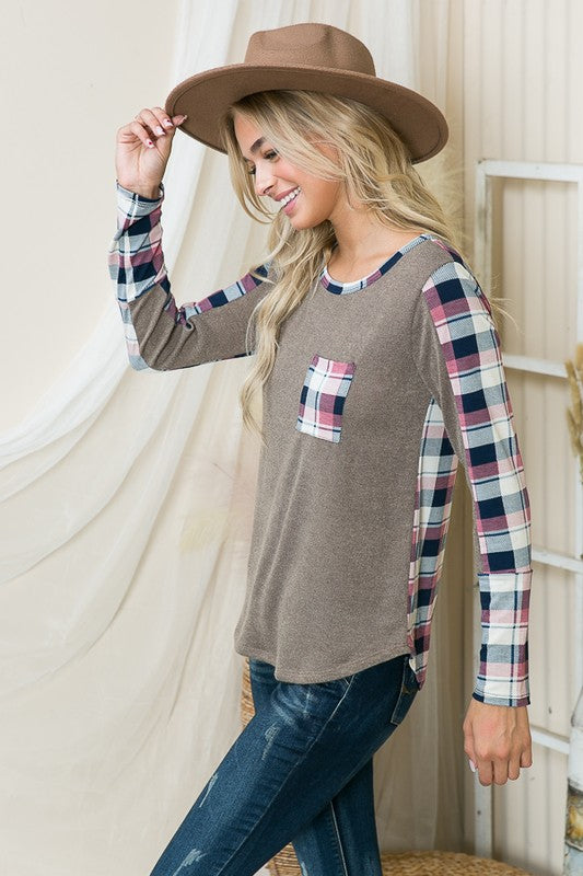 Plaid Print Pullover Shirt