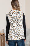 Leopard Hoodie Vest With Pockets