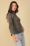 Plaid Turtle Neck Sweater