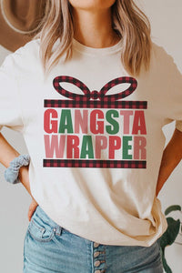 PLAID GANGSTA WRAPPER GRAPHIC TEE