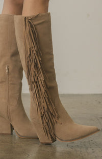 Out West Knee High Fringe Boots