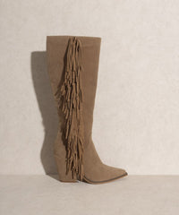 Out West Knee High Fringe Boots