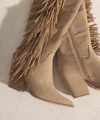 Out West Knee High Fringe Boots