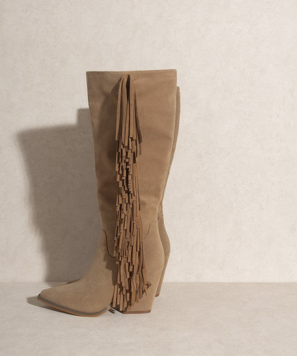 Out West Knee High Fringe Boots