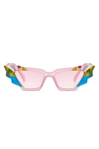 GEOMETRIC IRREGULAR CAT EYE SUNGLASSES