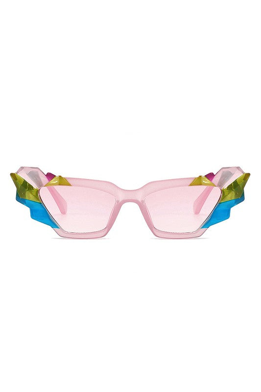 GEOMETRIC IRREGULAR CAT EYE SUNGLASSES