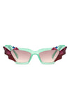 GEOMETRIC IRREGULAR CAT EYE SUNGLASSES