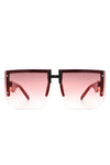 SQUARE OVERSIZED FLAT TOP HALF-FRAME SUNGLASSES