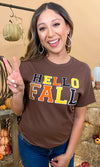 Soft Chenille Hello Fall Graphic T-Shirt (Plus Available)