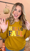 Soft Chenille Hello Fall Graphic T-Shirt (Plus Available)