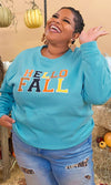 Soft Chenille Hello Fall Graphic Sweatshirt (Plus Available)