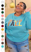 Soft Chenille Hello Fall Graphic Sweatshirt (Plus Available)