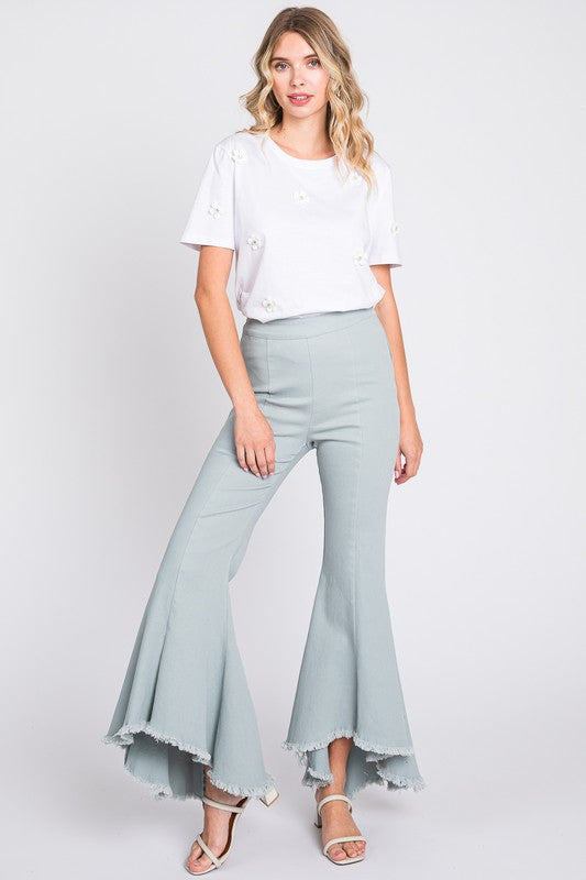 Stretch Denim Pintuck Pleated Jeans