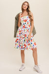 Flower Print Square Neck Dress