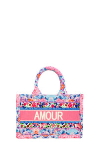 AMOUR Flower Oblique Book Small Tote Bag