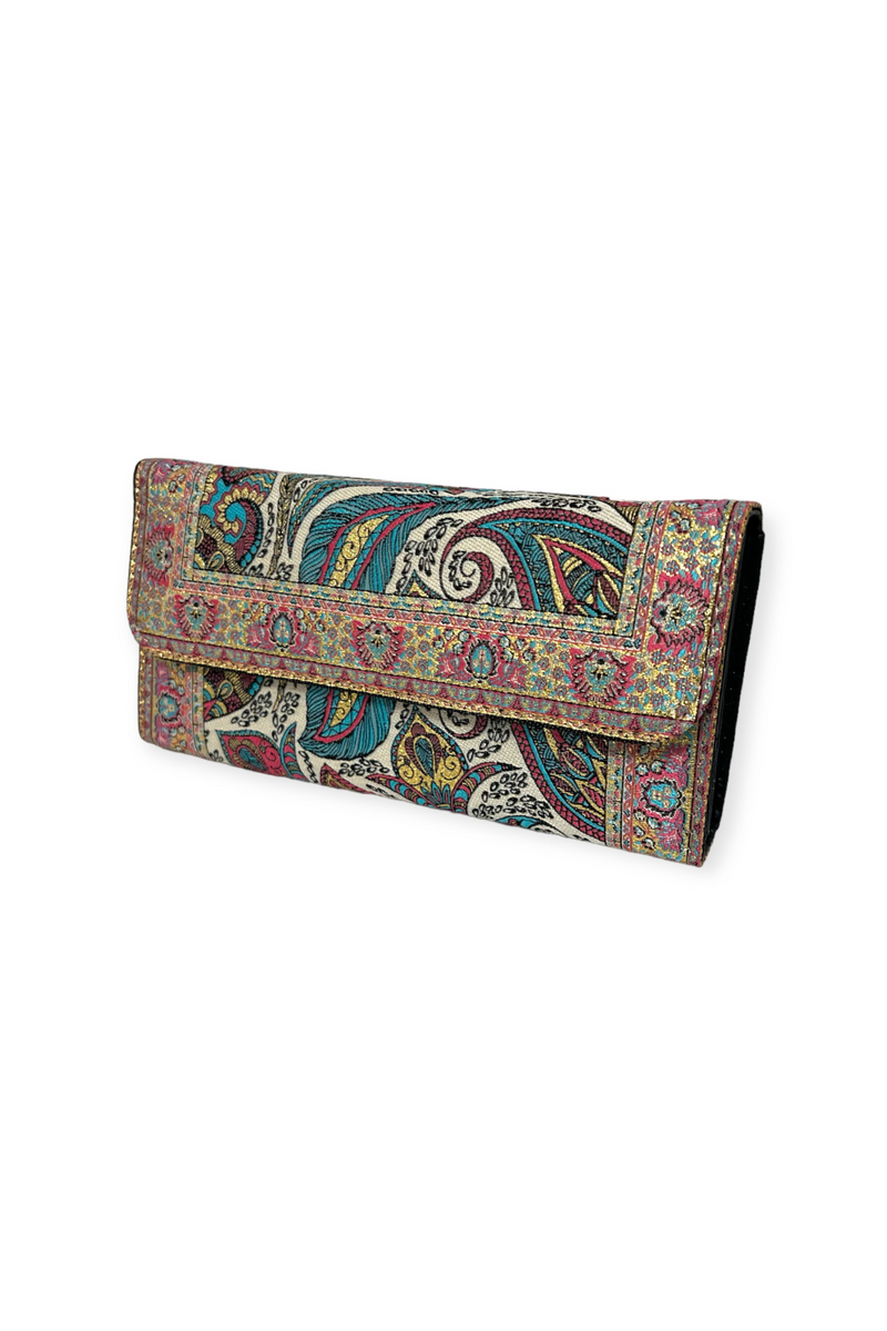 Large Paisley Trifold Wallet (Handmade)