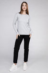 Cotton Crew Neck Long Sleeve T-Shirt