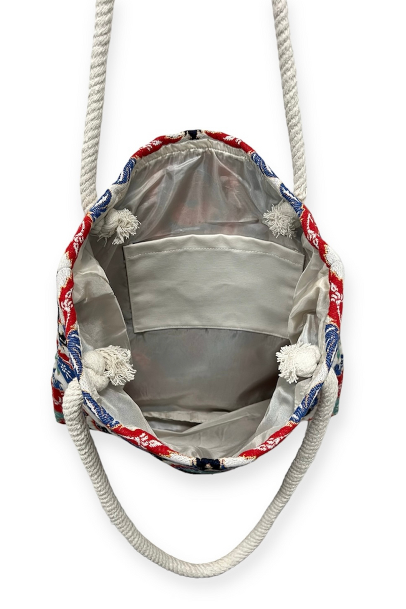 Floral Ikat Shoulder Bag (Handmade)