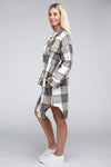 Plaid Flap Pocket Drop Shoulder Shirt