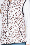 Leopard Hoodie Vest With Pockets