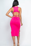 Open Back Side Split Midi Party Beach Dress