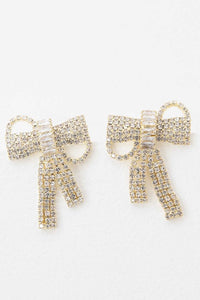 Crystal Bow Earrings (14k)