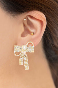 Crystal Bow Earrings (14k)