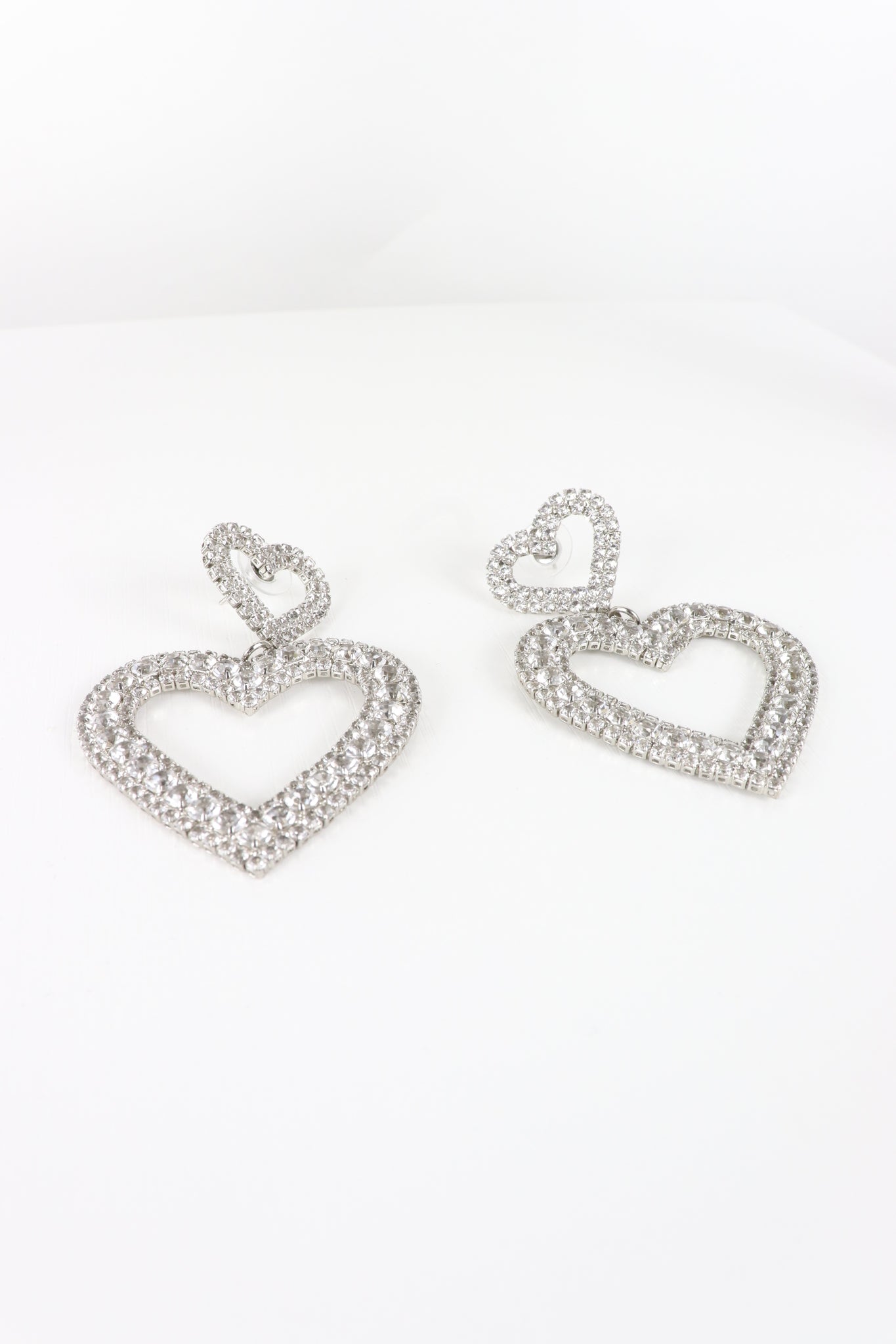 Silver Bling Heart Earrings – SHOP AMEI