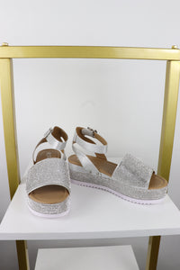 Silver Rhinestone Platforms