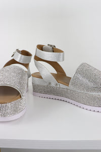 Silver Rhinestone Platforms