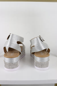 Silver Rhinestone Platforms